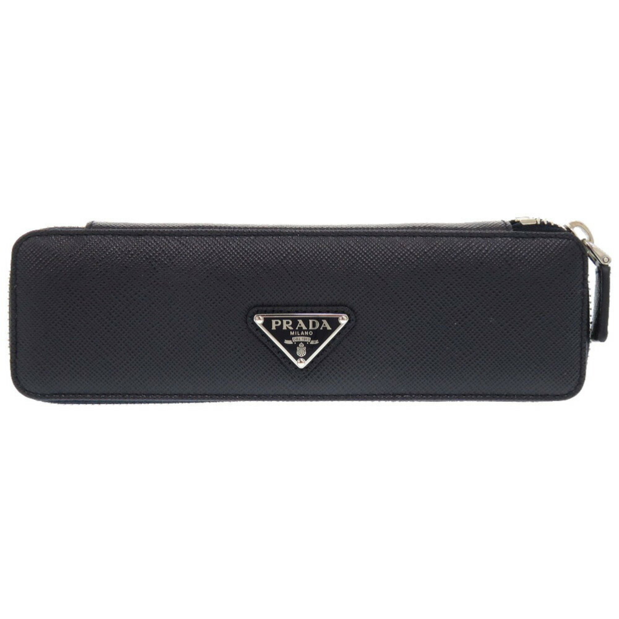 Prada Saffiano Leather Navy Pencil Case with Pen 1170 PRADA