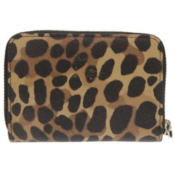 Christian Louboutin Studded Leather Leopard Coin Case Wallet 0876