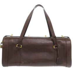 Hermes Leather Brown 〇H Stamp Boston Bag 0713 HERMES Men's