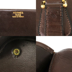 Hermes Leather Brown 〇H Stamp Boston Bag 0713 HERMES Men's