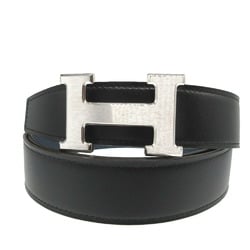 Hermes Constance H Buckle U Stamp 90 Taurillon Clemence Box Calf Black Navy Belt 1589HERMES