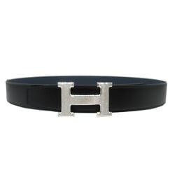 Hermes Constance H Buckle U Stamp 90 Taurillon Clemence Box Calf Black Navy Belt 1589HERMES