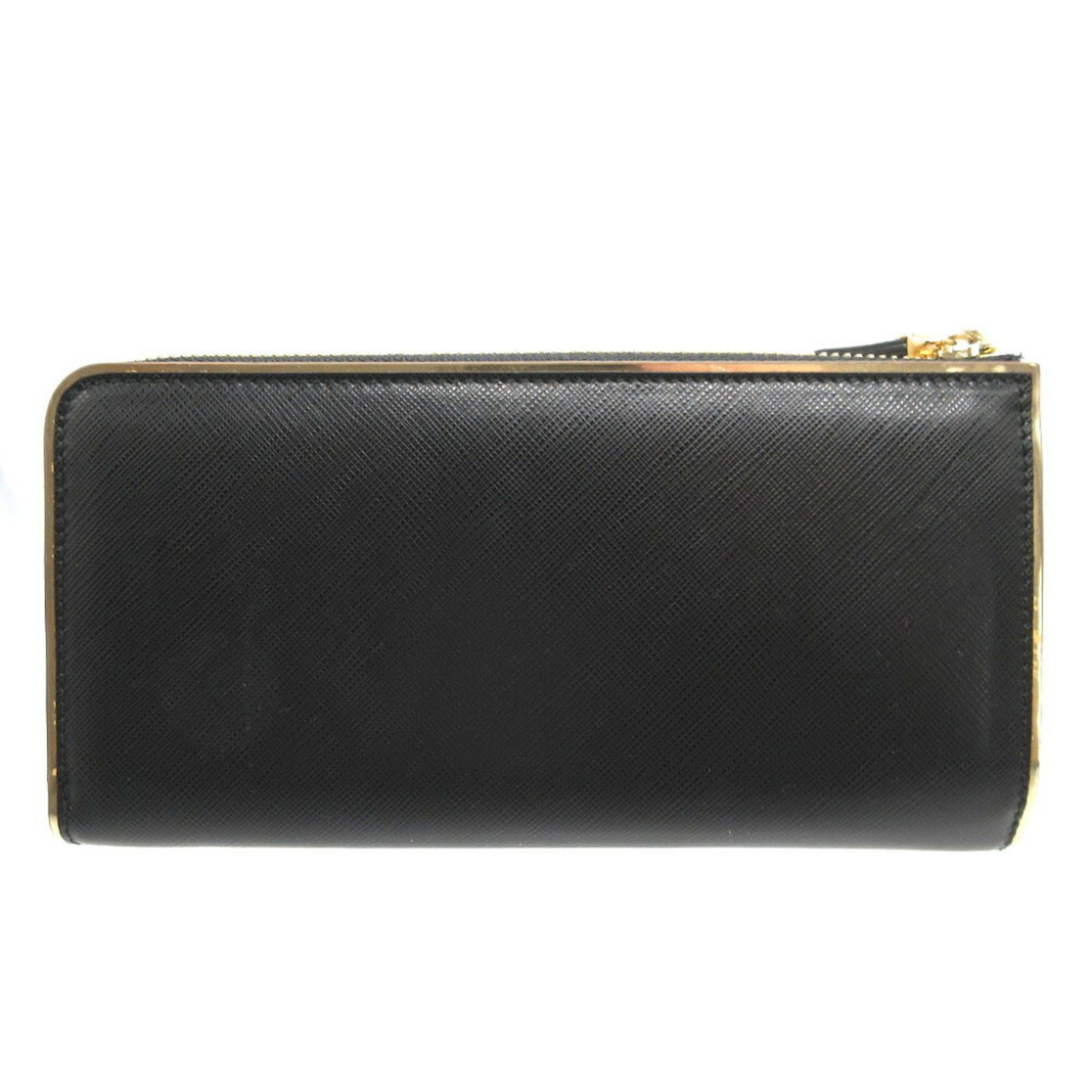 Salvatore Ferragamo Vara Ribbon JL 22C248 Leather Black L-shaped Long Wallet 1321Salvatore