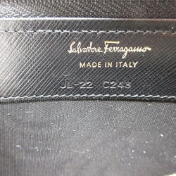 Salvatore Ferragamo Vara Ribbon JL 22C248 Leather Black L-shaped Long Wallet 1321Salvatore