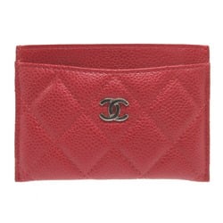 Chanel 2 Caviar Skin Red Pass Case Card 1397CHANEL