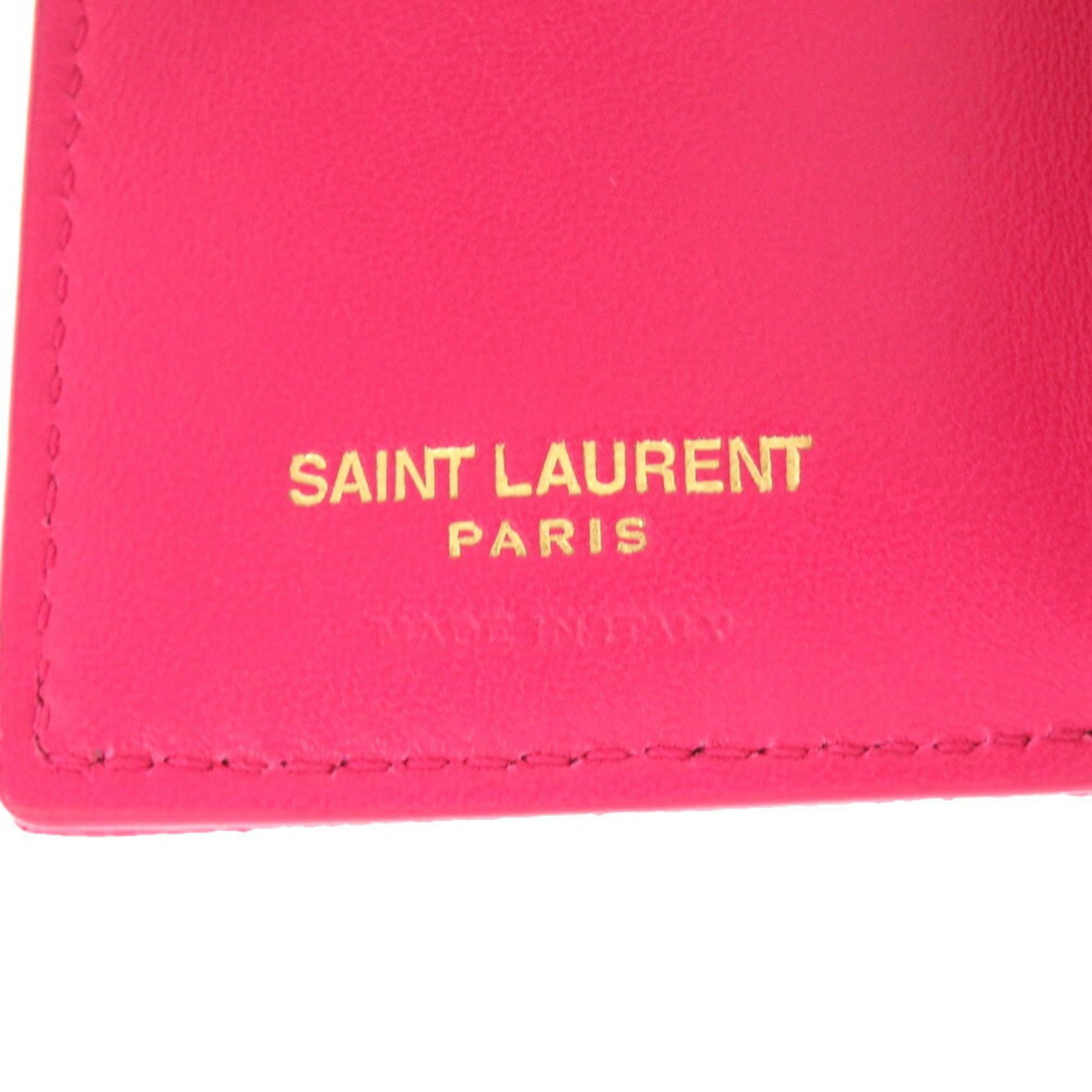 Yves Saint Laurent Saint Laurent Paris Tiny Wallet Leather Pink 505118 Tri-fold 0203 SAINT LAURENT PARIS