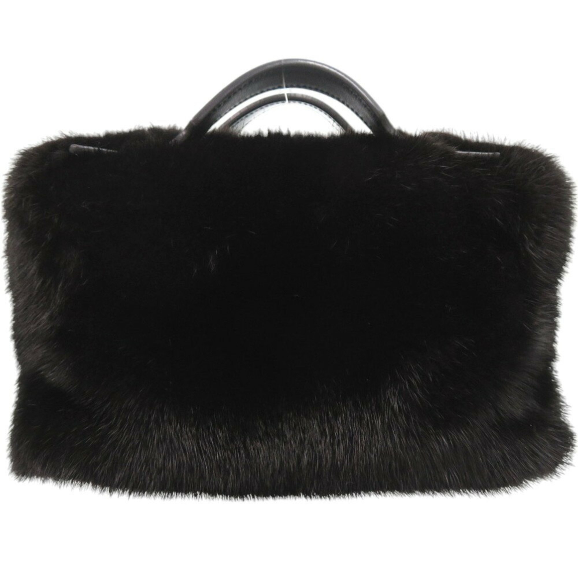 Tod's Handbag Black Fur Shoulder Bag Mink 0520TOD'S