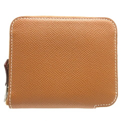 Hermes Azap Compact Silkin U Stamp Veau Epsom Silk Gold Coin Case Wallet 1402HERMES