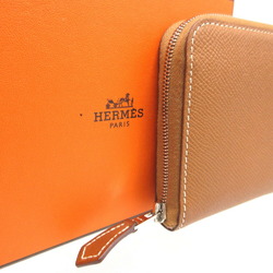 Hermes Azap Compact Silkin U Stamp Veau Epsom Silk Gold Coin Case Wallet 1402HERMES