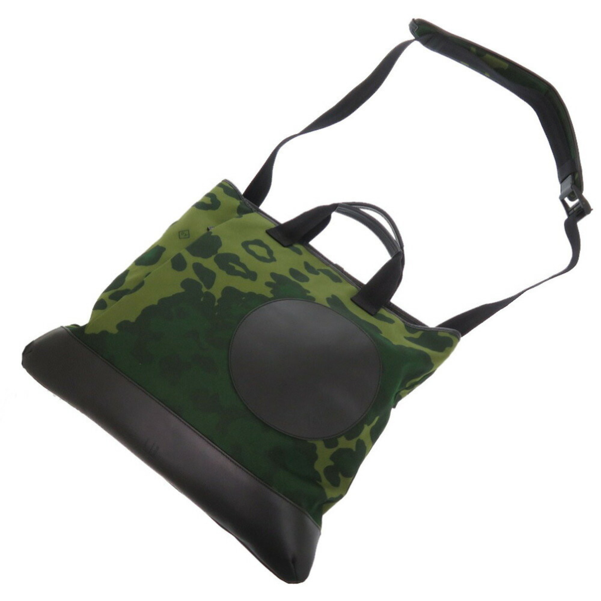 Dunhill Radial Canvas/Leather Green Tote Bag Camouflage/Camouflage 1746Dunhill