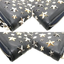 Jimmy Choo Star Studs Leather Navy Round Long Wallet 1280JIMMY CHOO