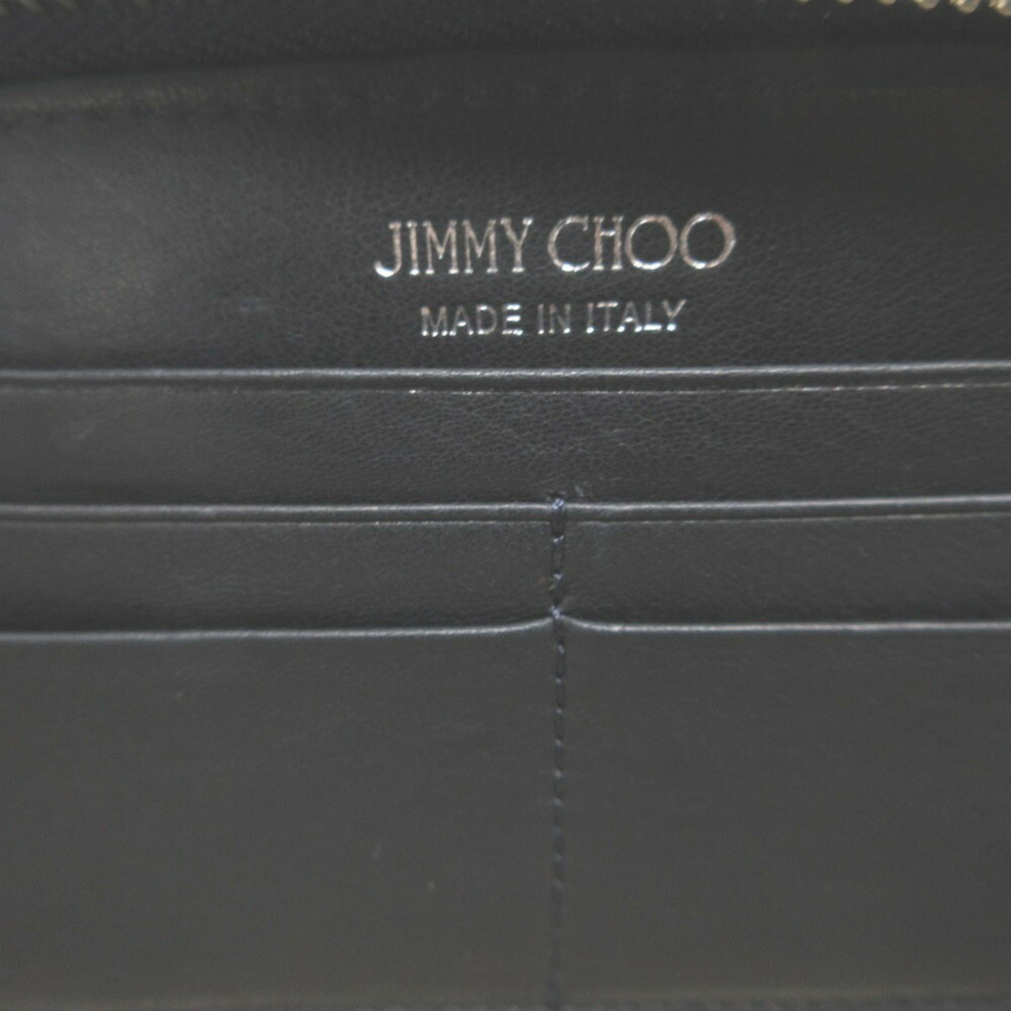 Jimmy Choo Star Studs Leather Navy Round Long Wallet 1280JIMMY CHOO