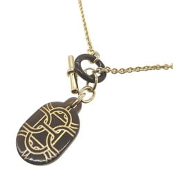 Hermes Dore Chaine d'Ancre Metal Brown Gold Necklace 1457HERMES