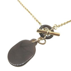 Hermes Dore Chaine d'Ancre Metal Brown Gold Necklace 1457HERMES