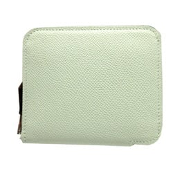 Hermes Azap Compact Silkin B Stamp (2023 Model) Epsom Silk Vert Fizz Coin Case Wallet 0201HERMES