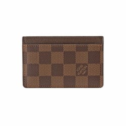 LOUIS VUITTON Damier Porte Carte Simple Brown N61722 Unisex Canvas Card Case