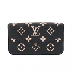 LOUIS VUITTON Monogram Empreinte Pochette Felicie Black/Beige M82479 Women's Leather Shoulder Bag