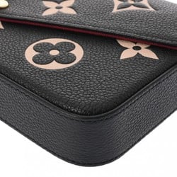 LOUIS VUITTON Monogram Empreinte Pochette Felicie Black/Beige M82479 Women's Leather Shoulder Bag