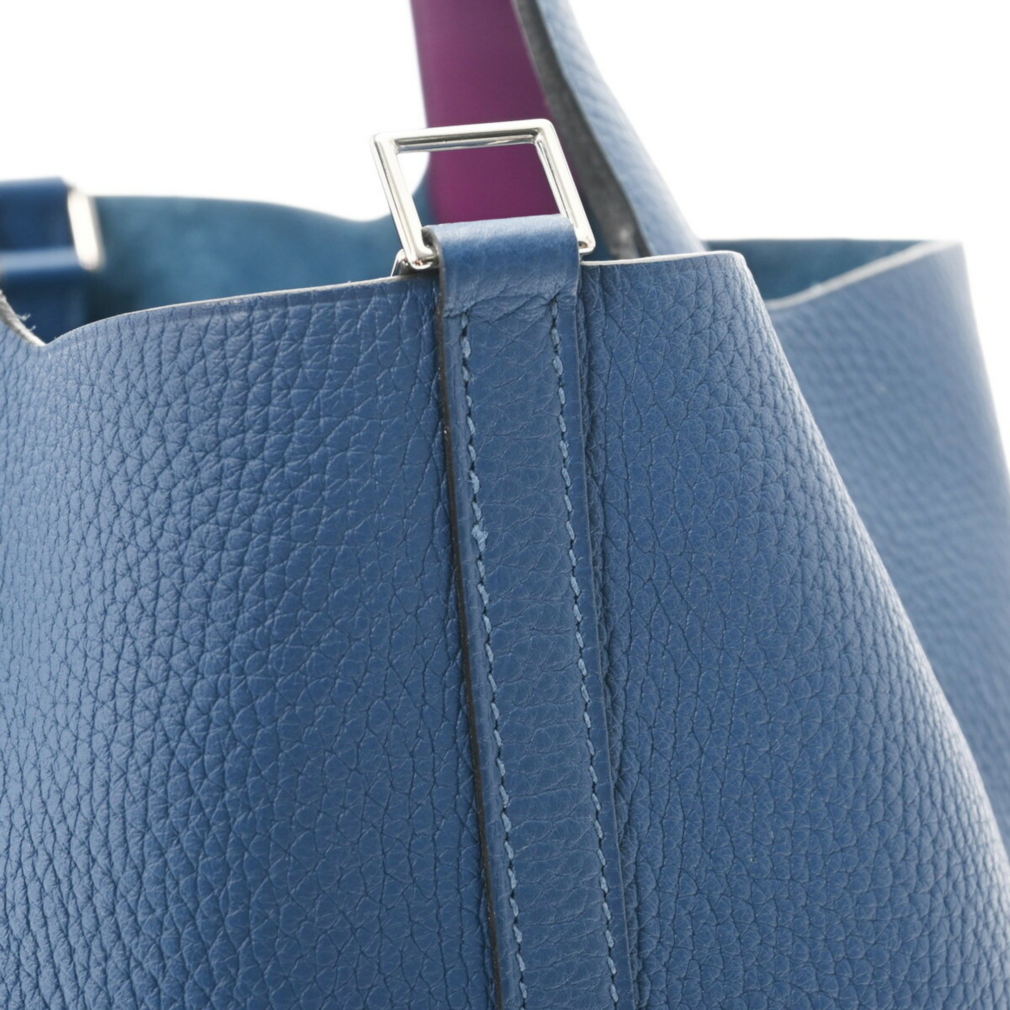 HERMES Picotin Lock MM Eclat Blue Agate/Anemone D stamp (around 2019) Women's Taurillon Clemence Swift leather handbag