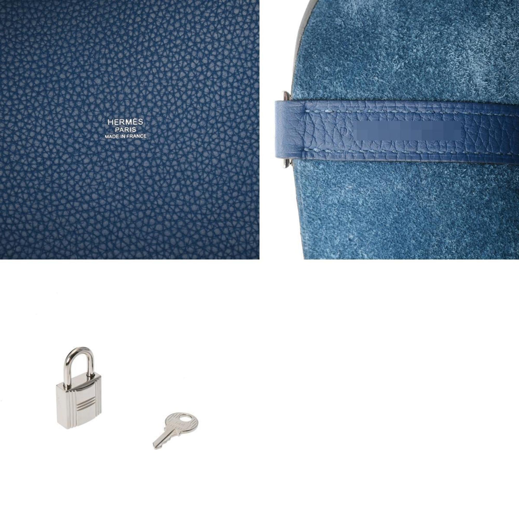 HERMES Picotin Lock MM Eclat Blue Agate/Anemone D stamp (around 2019) Women's Taurillon Clemence Swift leather handbag