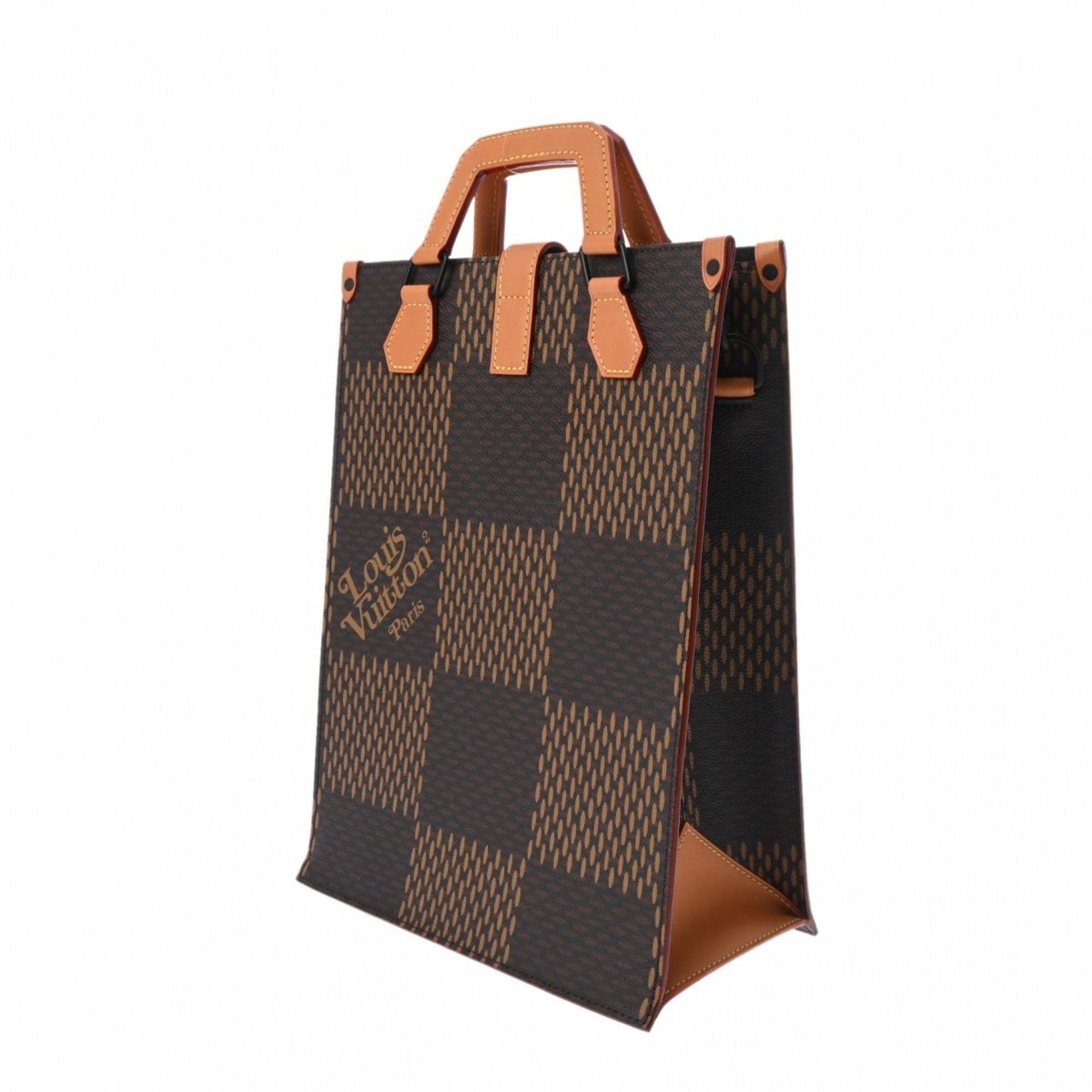 LOUIS VUITTON Damier Giant Tote NIGO Collaboration Brown N40355 Unisex Canvas Handbag