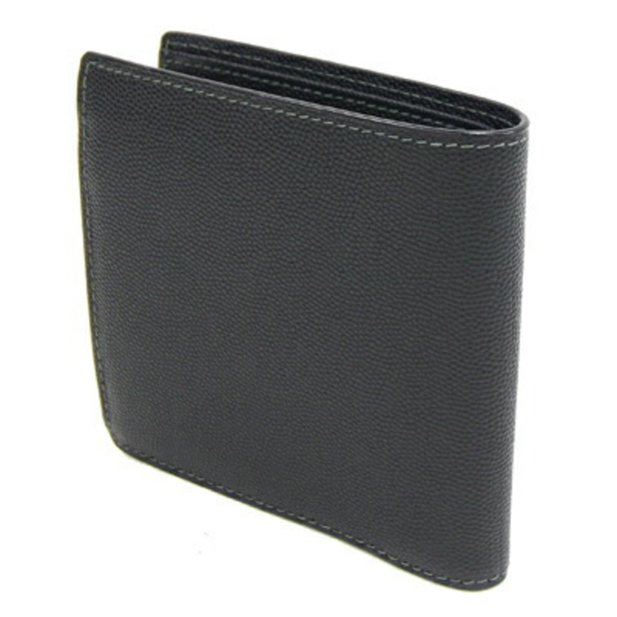 Cartier Santos Bi-fold Wallet L3000772 Black Leather Compact Men's