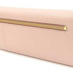 Miu Miu Miu Bi-fold Long Wallet Madras 5M1109 Light Pink Leather Card Women's MIU