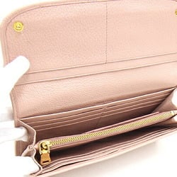 Miu Miu Miu Bi-fold Long Wallet Madras 5M1109 Light Pink Leather Card Women's MIU