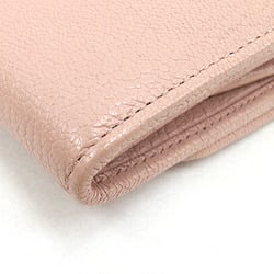 Miu Miu Miu Bi-fold Long Wallet Madras 5M1109 Light Pink Leather Card Women's MIU