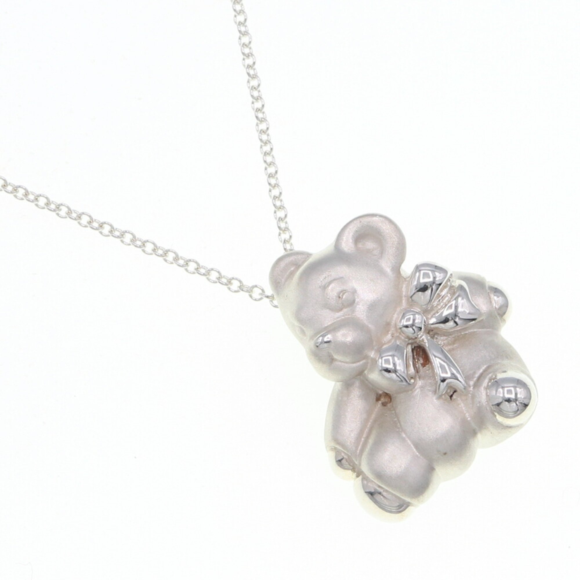 Tiffany Necklace Teddy Bear SV Sterling Silver 925 Pendant Choker Women's TIFFANY & CO