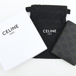 Celine Passport Case Triomphe Cover 4M3432AK1.04BT Black Tan PVC Leather Men Women CELINE