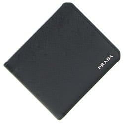 PRADA Bi-fold Wallet 2M0513 Black Leather Compact for Men