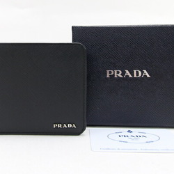 PRADA Bi-fold Wallet 2M0513 Black Leather Compact for Men