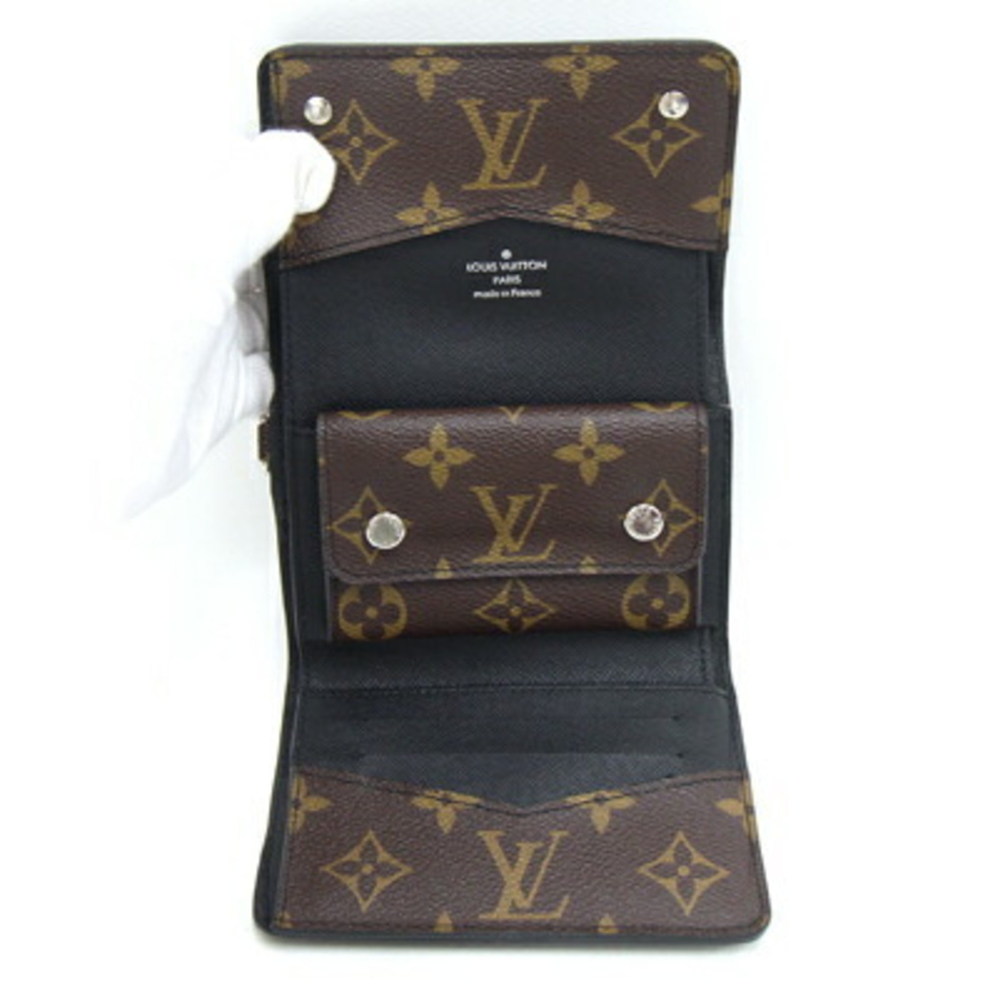 Louis Vuitton Tri-fold Wallet Monogram Macassar Portefeuille Compact M60167 Men's LOUIS VUITTON