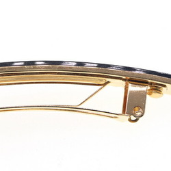 Fendi Barrette 8AG975 Black Gold Brass Hair Clip FF Women's Zucca Zucchino FENDI