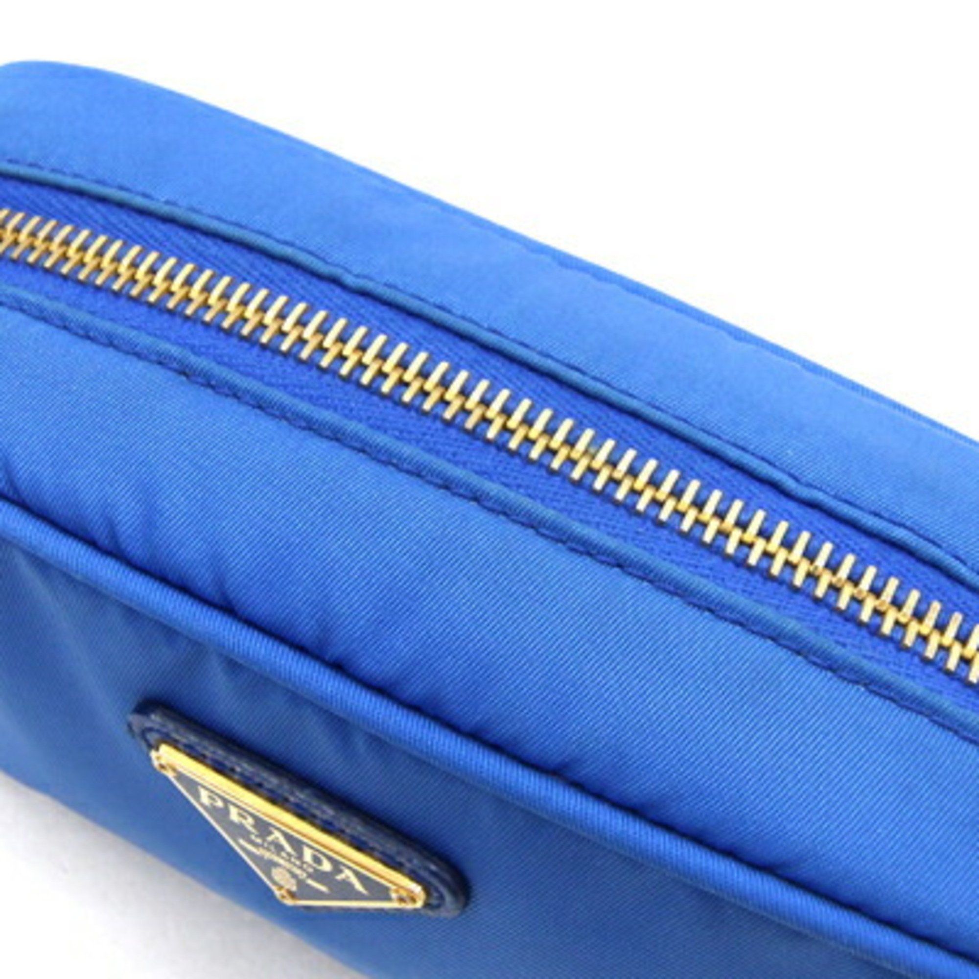 Prada Pouch 1NE175 Blue Nylon Triangle Men's Women's PRADA