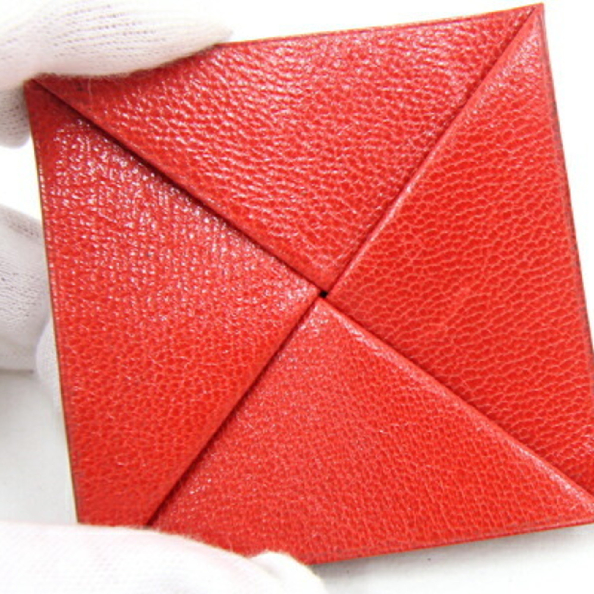 Hermes Coin Case Zulu Red Chevre ○D Stamp Manufactured in 1974 Purse HERMES