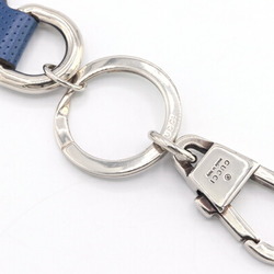 Gucci Keychain GG Embossed 624607 Blue Leather Key Ring Bag Charm Men's GUCCI