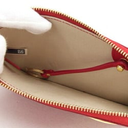 Chloé Chloe Coin Case CHC19WP089A Pink Leather L-shaped Purse Key Red Women's