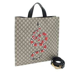 Gucci Handbag GG Supreme Snake Print 450950 Beige Red Black PVC Leather Pattern Tote Men's Women's GUCCI