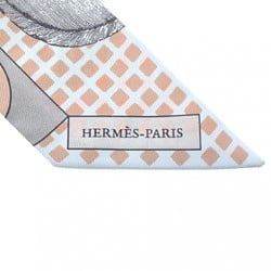 HERMES Twilly CAVALIER EN FORMES Beige/Gray/Terracotta Women's 100% Silk Scarf Muffler