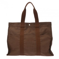 HERMES Hermes Air Line GM Chocolat Unisex Canvas Tote Bag