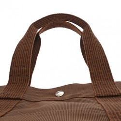 HERMES Hermes Air Line GM Chocolat Unisex Canvas Tote Bag