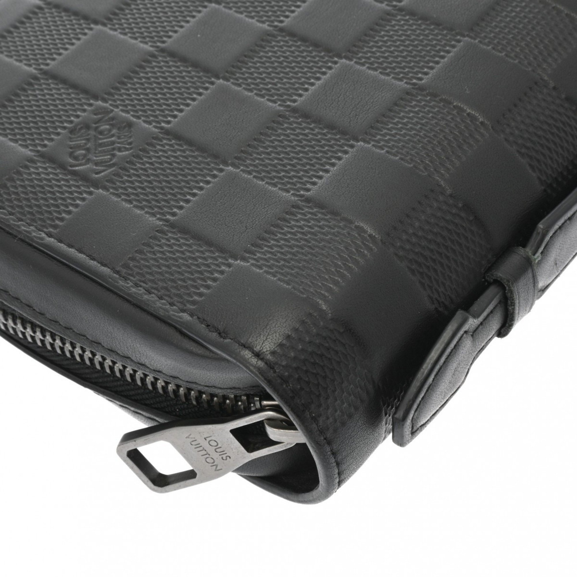 LOUIS VUITTON Damier Infini Zippy XL Onyx N61254 Men's Leather Long Wallet