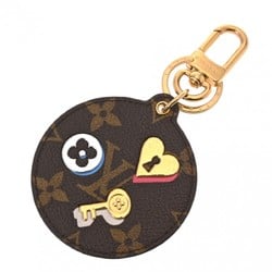 LOUIS VUITTON Louis Vuitton Monogram Portocle Love Lock Brown M67436 Women's Canvas Keychain