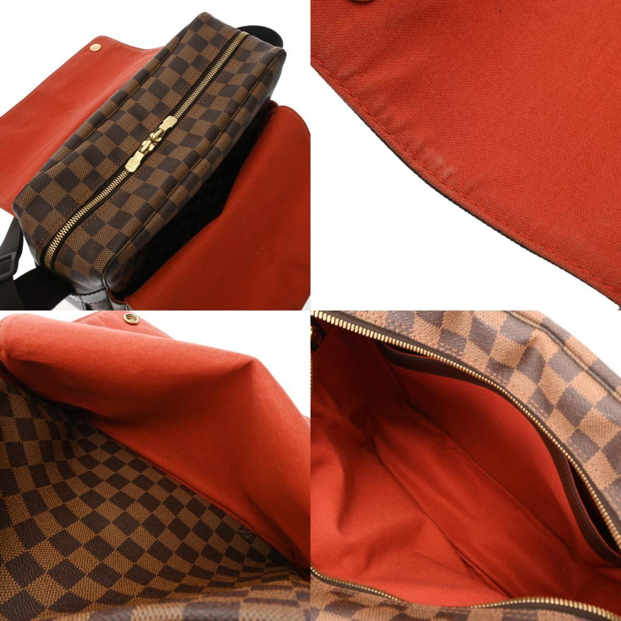 LOUIS VUITTON Damier Naviglio Brown N45255 Unisex Canvas Shoulder Bag