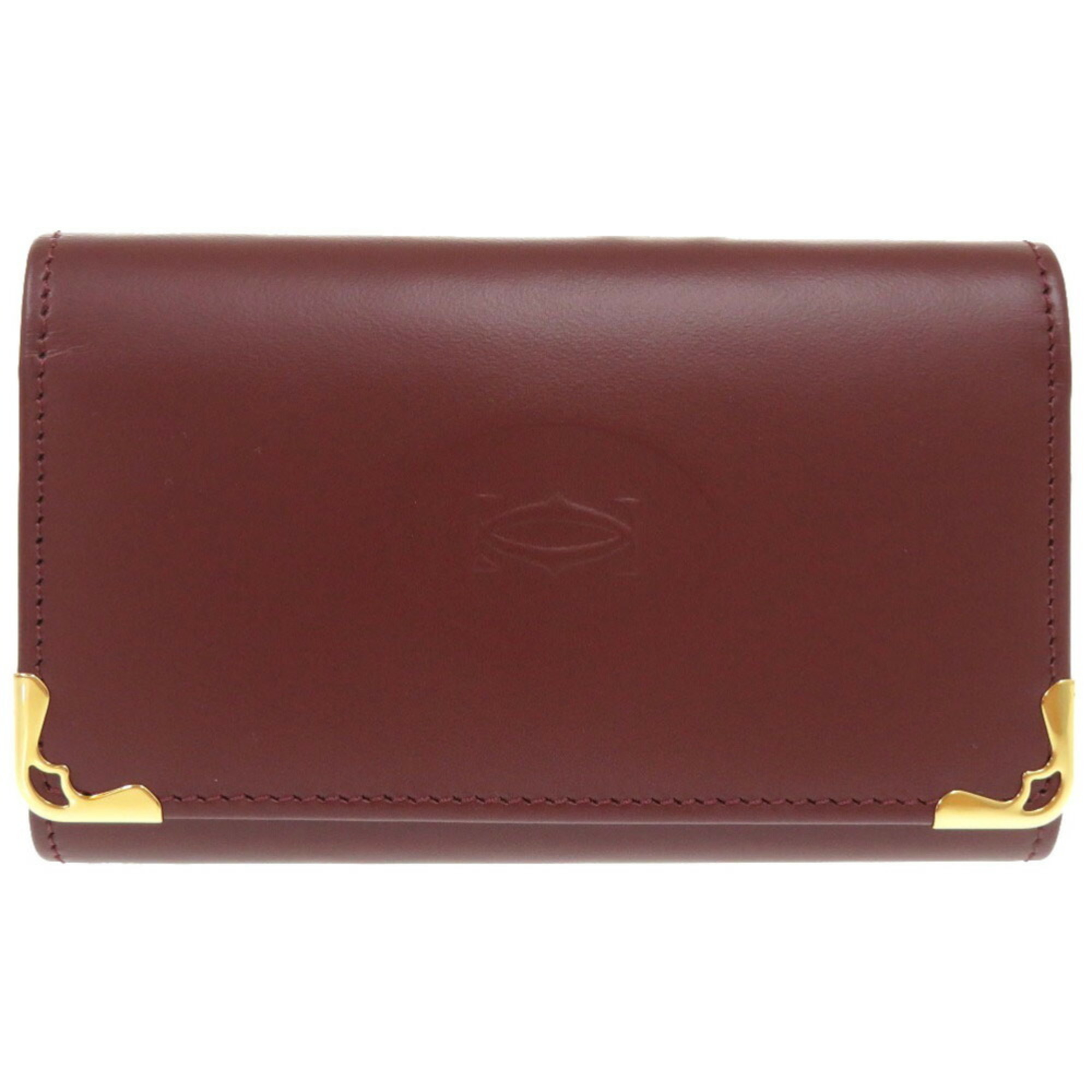 Cartier Must Line Leather Wine Red 4-ring Key Case 0374 CARTIER