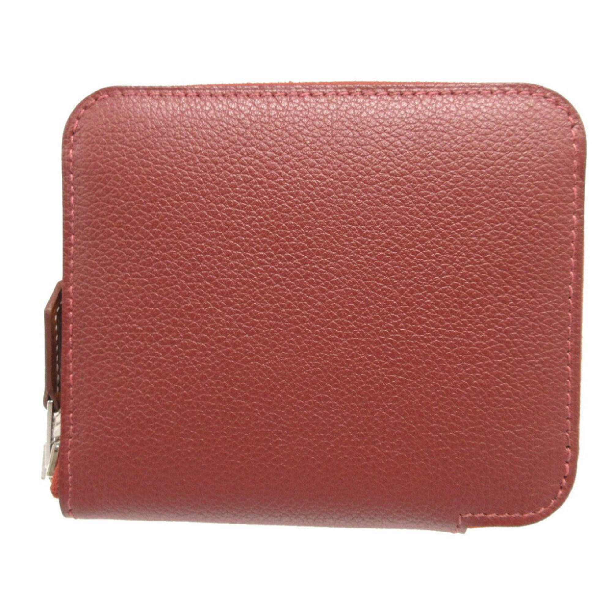 Hermes Azap Compact Silkin B Stamp (Made in 2023) Evercolor Silk Rouge H Coin Case Wallet 1588HERMES