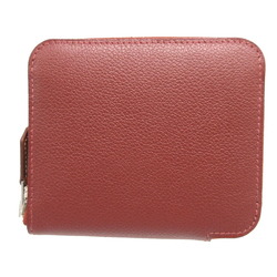 Hermes Azap Compact Silkin B Stamp (Made in 2023) Evercolor Silk Rouge H Coin Case Wallet 1588HERMES