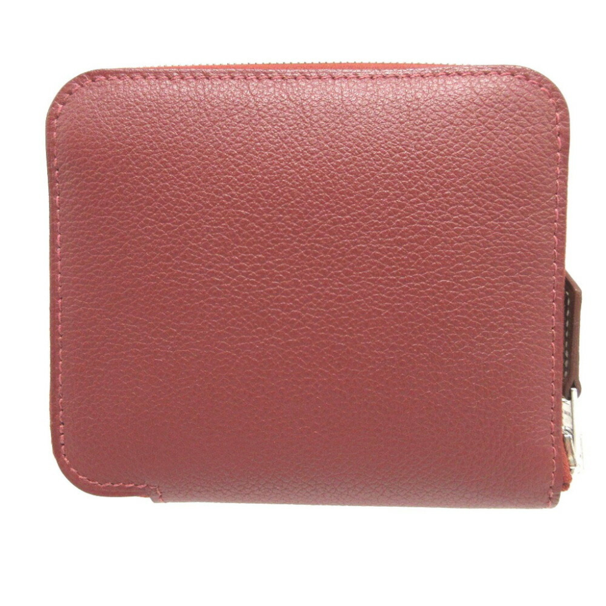 Hermes Azap Compact Silkin B Stamp (Made in 2023) Evercolor Silk Rouge H Coin Case Wallet 1588HERMES